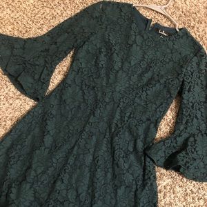 Green lace dress